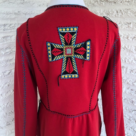 Double D Ranch Jackets & Coats Double D Ranch Red Embroidered